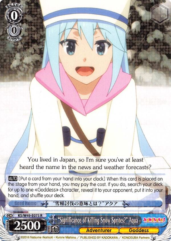"Significance of Killing Snow Sprites?" Aqua