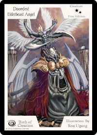 Doomfest Elderbeast Angel (First Edition) - Exodus TCG Birth of Creation trading card