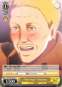 "Revenge" Hannes (B) - Weiss Schwarz Attack on Titan Vol. 2 trading card