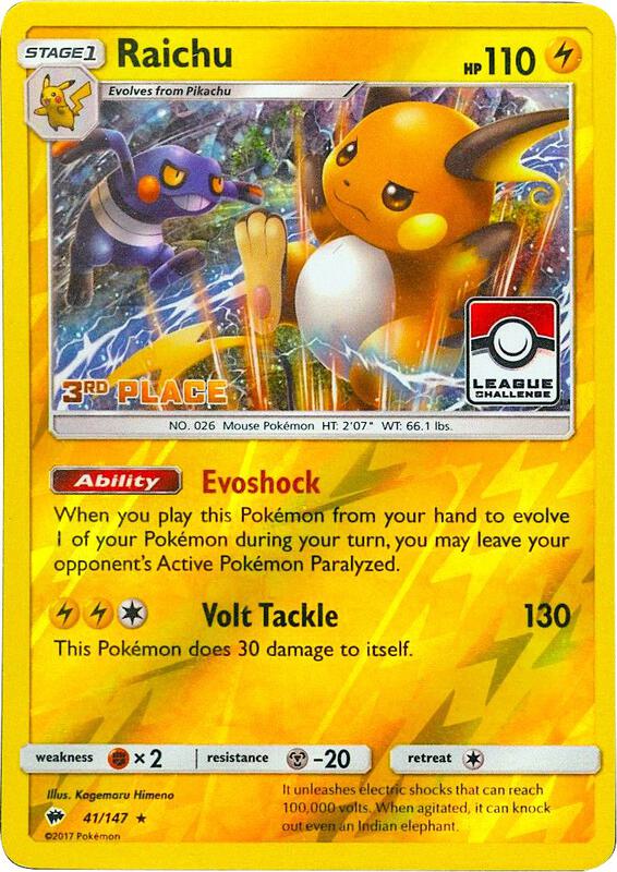 Raichu - 41/147 (League Challenge) [3rd Place] 041/147 from League & Championship Cards