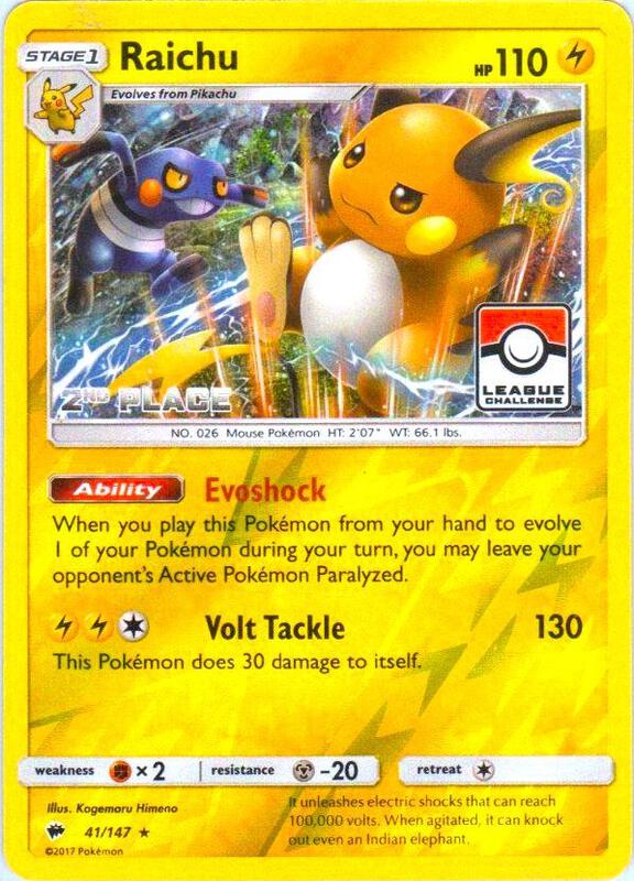 Raichu - 41/147 (League Challenge) [2nd Place] 041/147 from League & Championship Cards