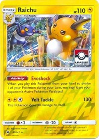 Raichu - 41/147 (League Challenge) [1st Place] #041/147 from League & Championship Cards Pokemon card image