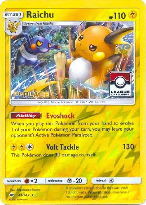 Raichu - 41/147 (League Challenge) [1st Place] 041/147 from League & Championship Cards