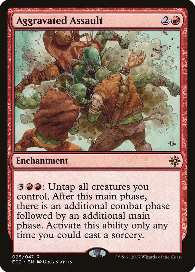 Aggravated Assault - Explorers of Ixalan - Magic: The Gathering