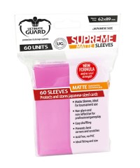 Double Matte Sleeve - Supreme Sleeves Japanese Size Matte Pink (60-Pack) · Ultimate Guard Card Sleeves