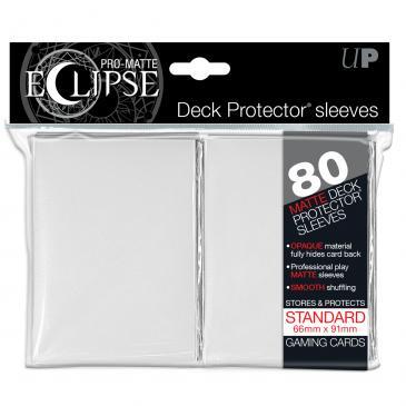 PRO-Matte Eclipse Standard Deck Protector Sleeves - White (80-Pack)
