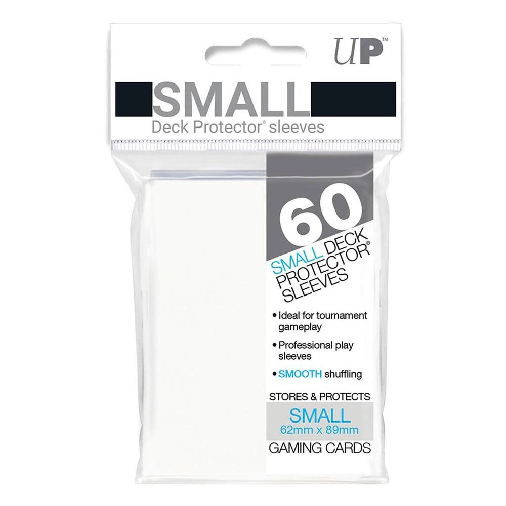 Small Card Protector Sleeves 62x89mm Ultra Pro 60-Pocket Small Deck Protector Sleeves - White, 62x89mm Size (Model 82963) Small Card Protector Sleeves 62x89mm Ultra Pro 60-Pocket Small Deck Protector Sleeves - White, 62x89mm Size (Model 82963)