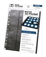 mini american card binder Double-Sided Side-Loading Compact 16-Pocket Pages Mini-American - 11-Holes, Black (10-Pack) - Ultimate Guard Protective Pages which feature attached tabs where you can write your own custom labels Card Guard® Trading Mini Binder