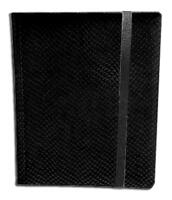 dragonhide card binder Obsidian Supplies  12-Pocket Dragon Scale Premium Trading a black backing and card pockets on each side of the page Binder - 12-Pocket Dragon Hide