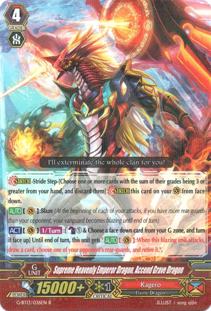 Supreme Heavenly Emperor Dragon, Accend Grave Dragon - G-BT13