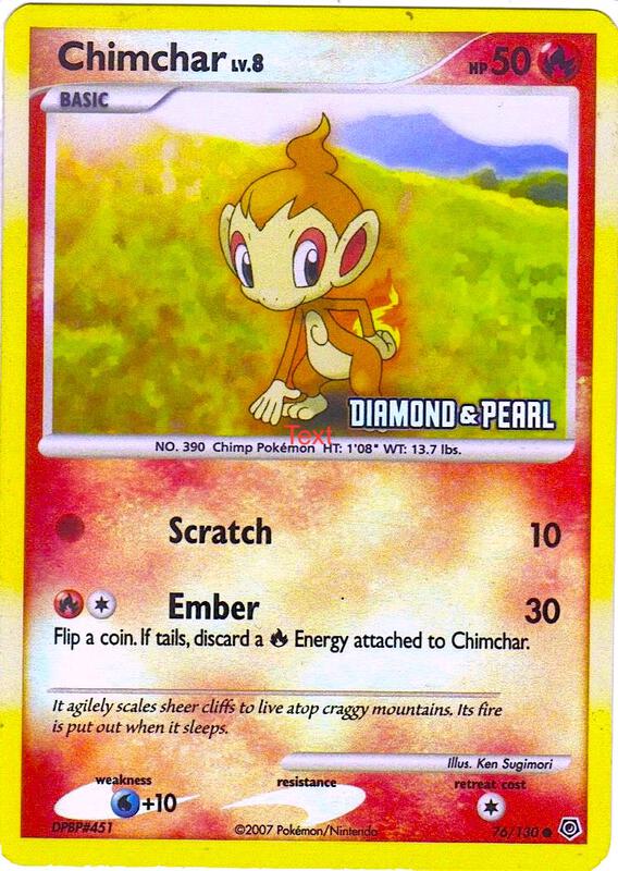Chimchar - 76/130 [Diamond & Pearl] 076/130 from Burger King Promos