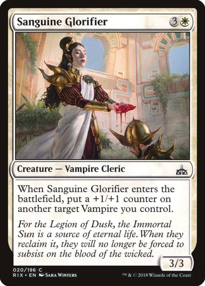 Sanguine Glorifier - Rivals of Ixalan - Magic: The Gathering - TCGplayer.com Sanguine Glorifier - Rivals of Ixalan - Magic: The Gathering - TCGplayer.com