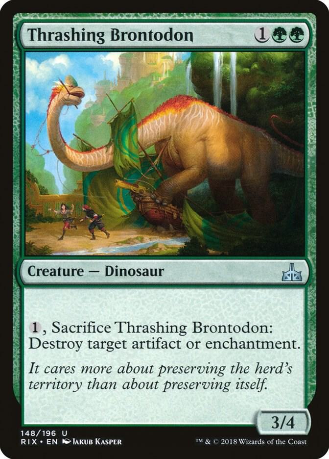Thrashing Brontodon - Rivals of Ixalan - Magic: The Gathering