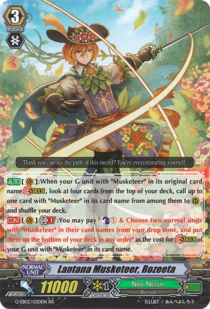 Lantana Musketeer, Rozeeta