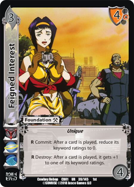 Feigned Interest - Cowboy Bebop - UniVersus - TCGplayer.com Feigned Interest - Cowboy Bebop - UniVersus - TCGplayer.com