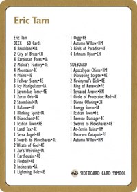 1996 Eric Tam Decklist Card