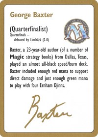 1996 George Baxter Biography Card