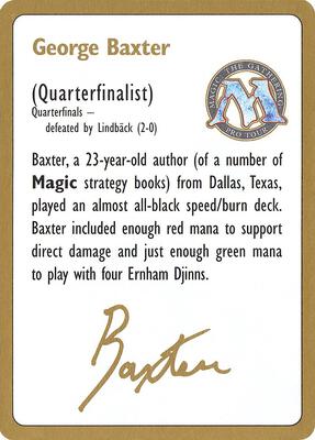 1996 George Baxter Biography Card
