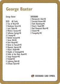 1996 George Baxter Decklist Card