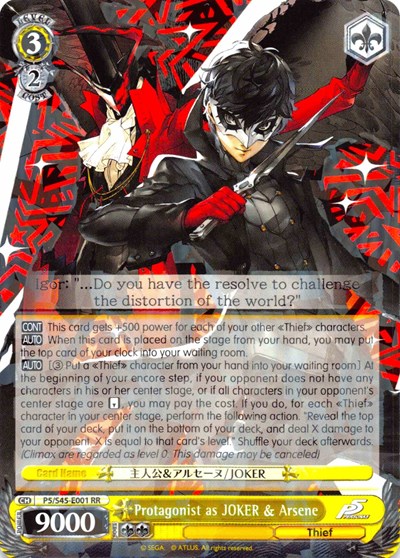 Protagonist as JOKER & Arsene card