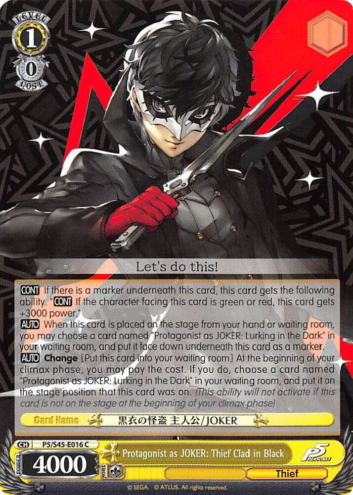 Protagonist as JOKER: Thief Clad in Black