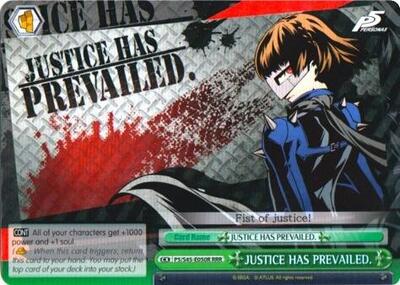 JUSTICE HAS PREVAILED. (RRR) card