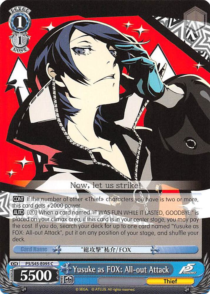 Yusuke as FOX: All-out Attack - Persona 5 - Weiss Schwarz