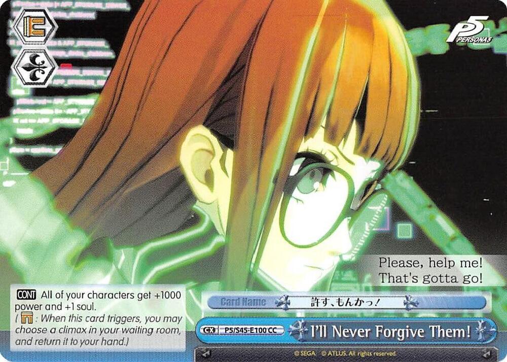 I'll Never Forgive Them!