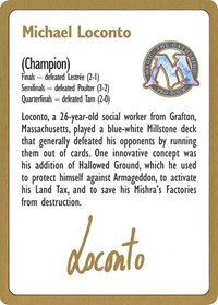 1996 Michael Loconto Biography Card
