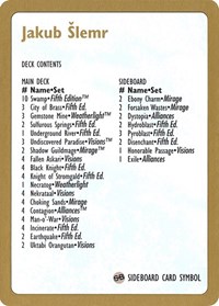 1997 Jakub Slemr Decklist Card
