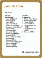 1997 Janosch Kuhn Decklist Card - World Championship Decks - Magic