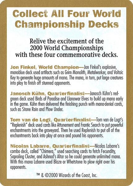 World 0 - Championship Decks Card | Magic Gathering Champion