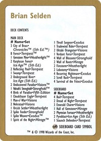 1998 Brian Selden Decklist Card