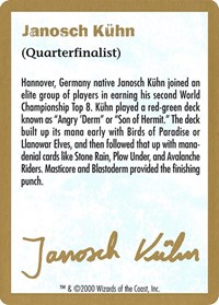 2000 Janosch Kuhn Biography Card