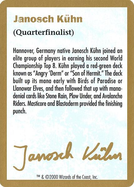 World Champ. Decks2000 【Janosch Kuhn】 2000 Janosch Kuhn Biography Card - World Championship Decks