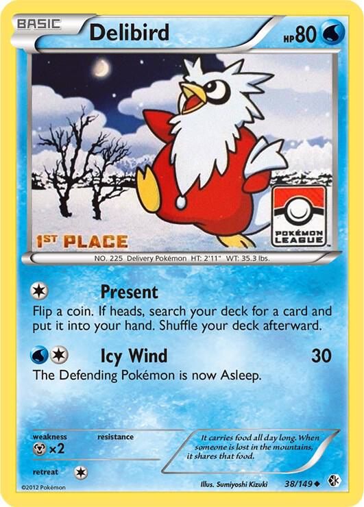 Delibird - 38/149 (Pokemon League) [1st Place] 038/149 from League & Championship Cards