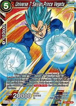 ドラゴンボールZ カード 7 フルパワー Universe 7 Saiyan Prince Vegeta - Tournament of Power - Dragon
