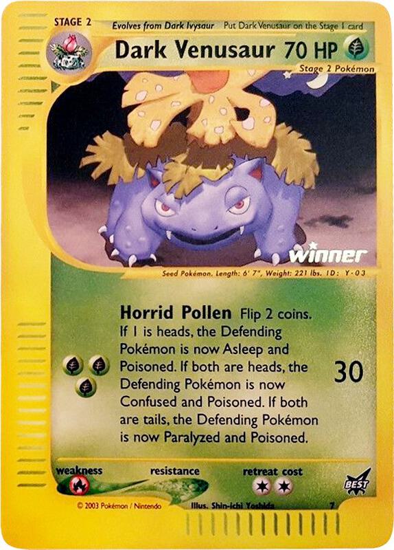 Dark Venusaur - 7 [Winner] 007/009 from Best of Promos