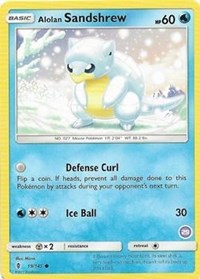 Alolan Sandshrew (29) #19/145 from SM Trainer Kit: Alolan Sandslash & Alolan Ninetales Pokemon card image