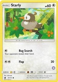 Starly (15) #81/111 from SM Trainer Kit: Alolan Sandslash & Alolan Ninetales Pokemon card image