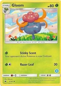 Gloom (6) #5/147 from SM Trainer Kit: Alolan Sandslash & Alolan Ninetales Pokemon card image