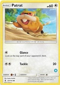 Patrat (16) #107/145 from SM Trainer Kit: Alolan Sandslash & Alolan Ninetales Pokemon card image