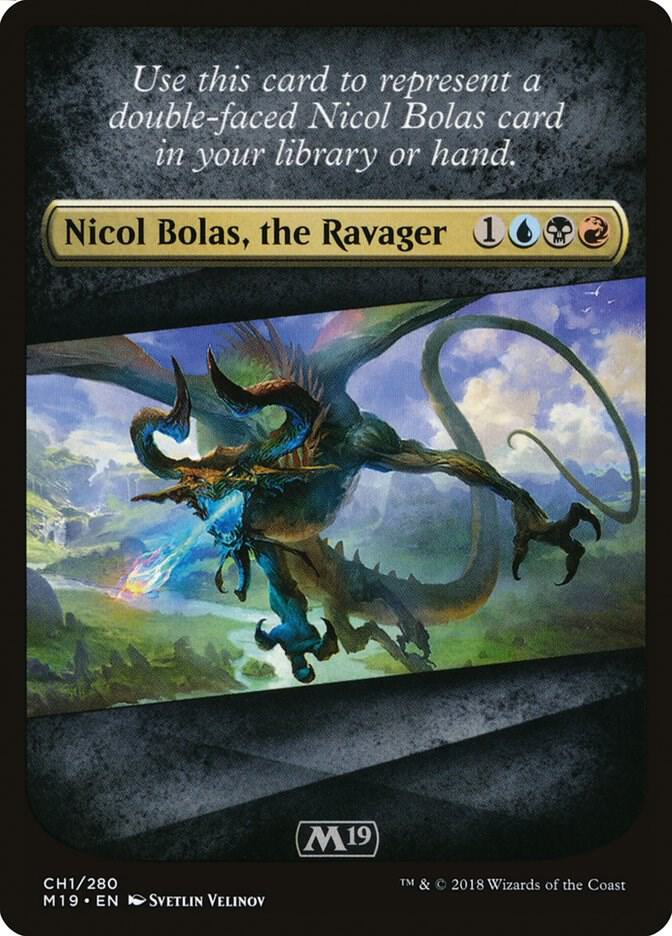 Checklist Card - Core Set 2019 (Nicol Bolas, the Ravager) - Core