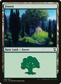 Forest (305) - Commander 2018 - Magic: The Gathering card