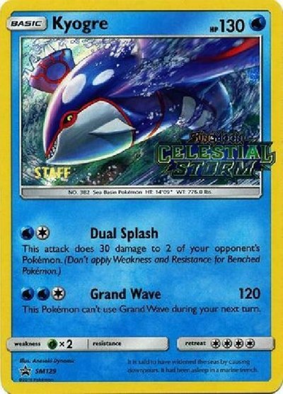 Kyogre - SM129 (Prerelease) [Staff]