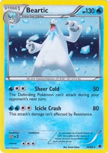 Beartic - 30/98 (Cracked Ice Holo) 030/098 from Blister Exclusives