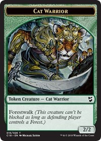 Cat Warrior // Beast (013) Double-Sided Token - Commander 2018 - Magic: The Gathering card