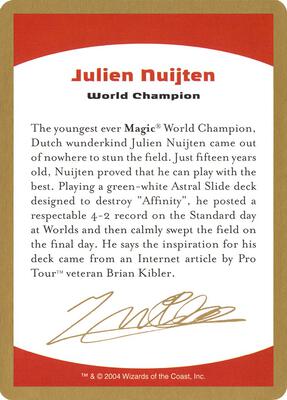 2004 Julien Nuijten Biography Card