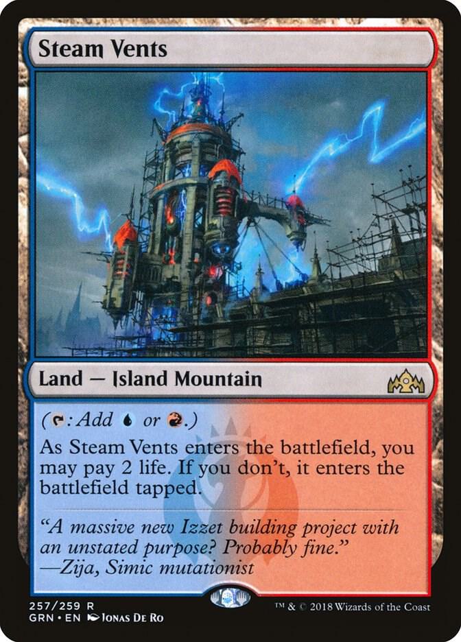 【美品】MTG 蒸気孔 / Steam Vents [EXP] Foil EX](FOIL)蒸気孔/Steam Vents《英語》【EXP】
