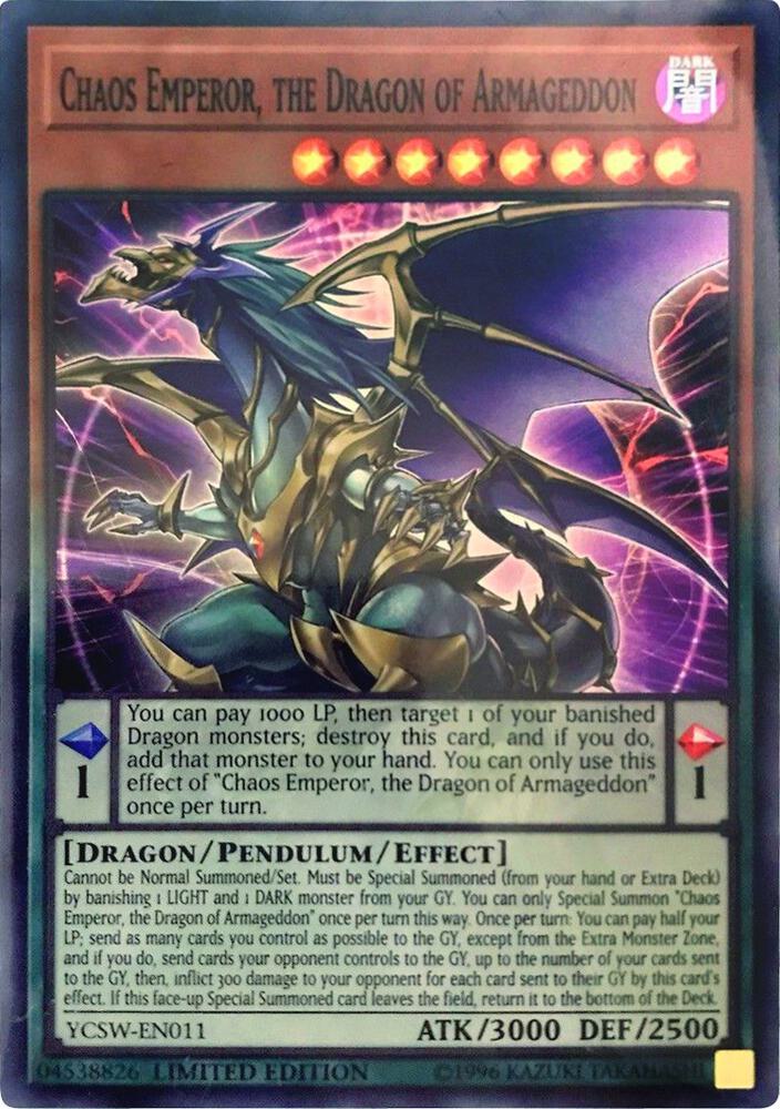 遊戯王 Chaos Emperor, the Dragon of Armageddon (SR) - Yu-Gi-Oh